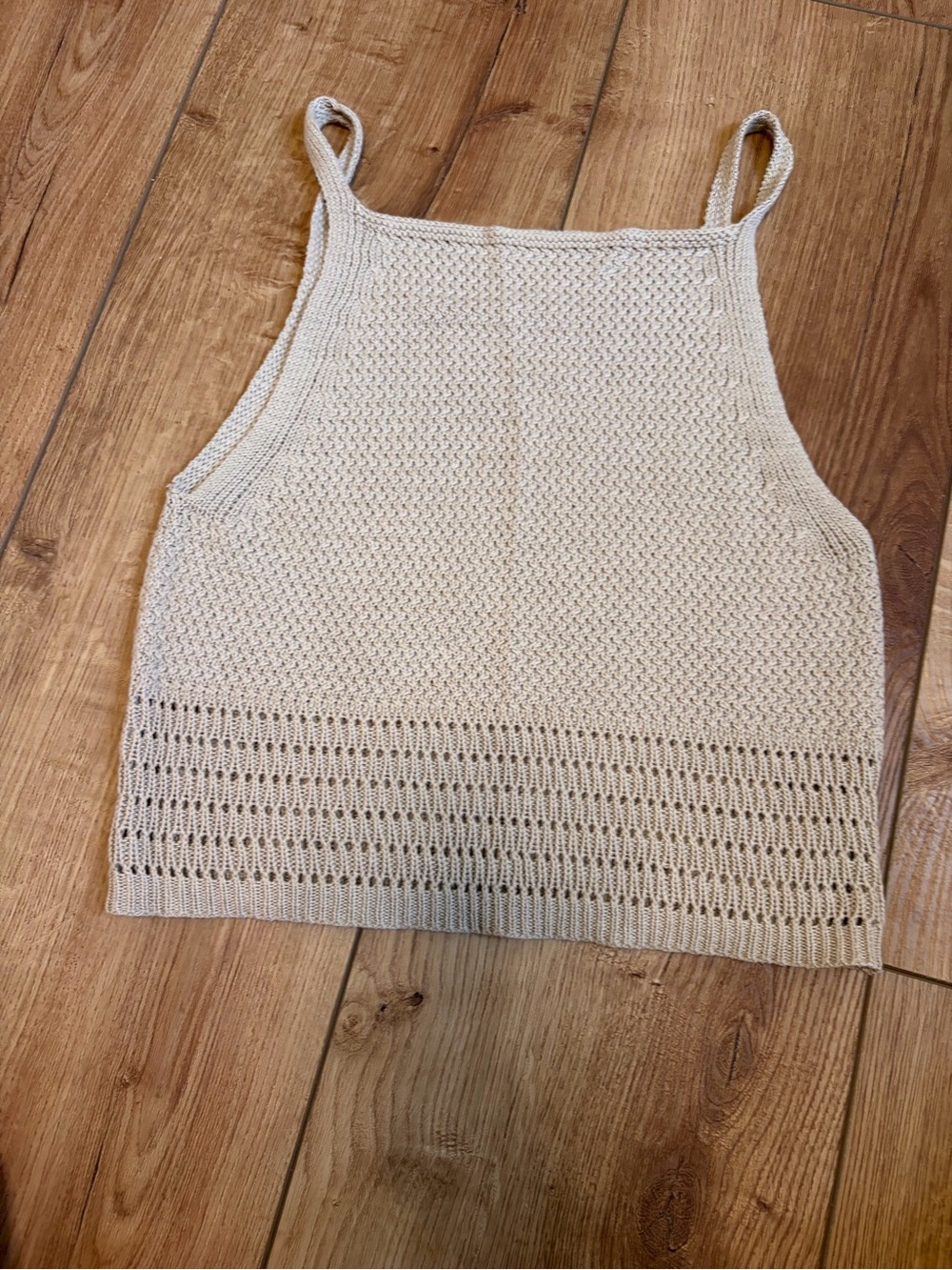 Ardene Cream Knit Cropped Camisole Top